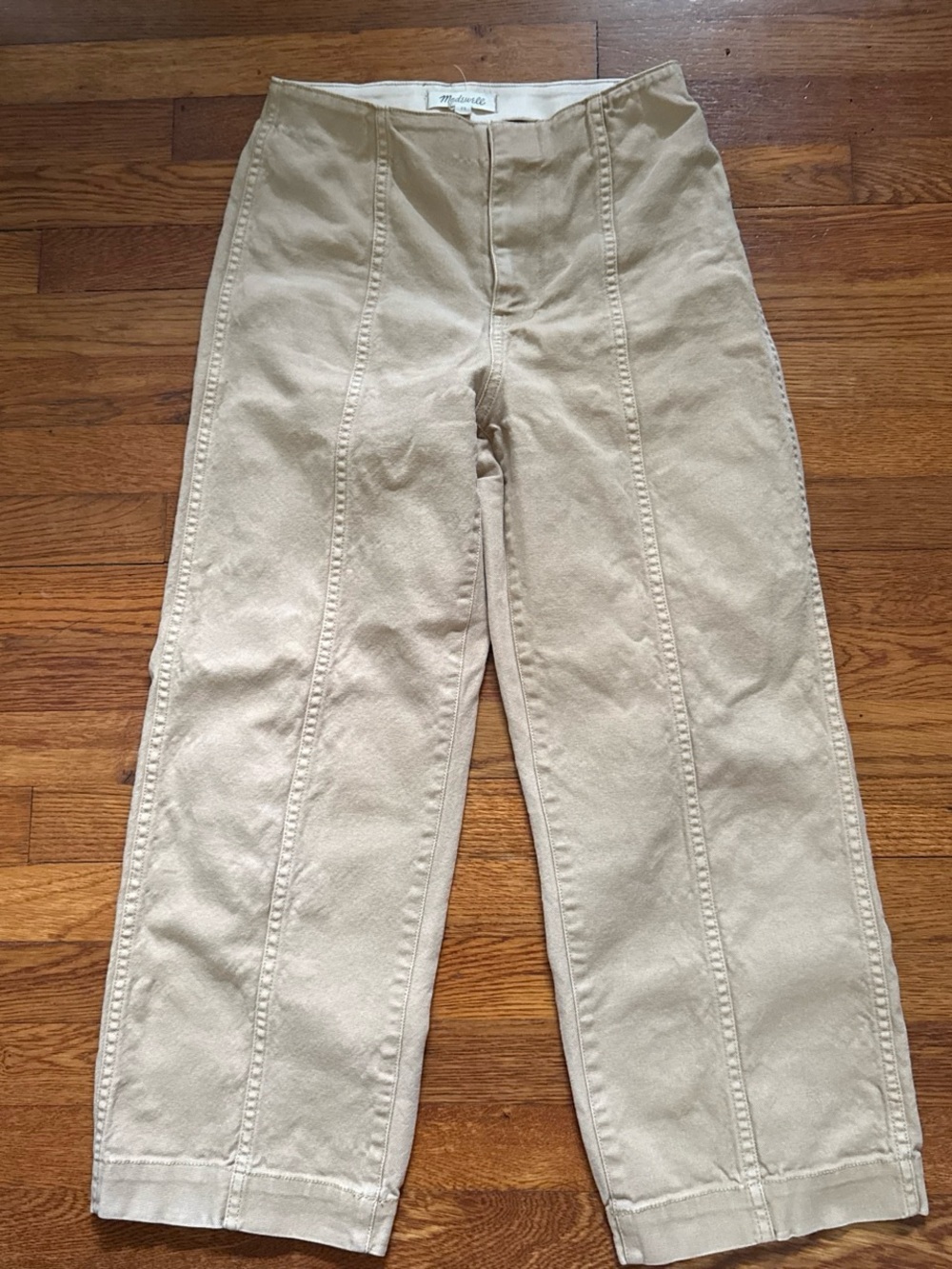 Madewell Emmett Wide-Leg Crop Pants - Khaki Canvas - Size 25
